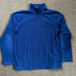 The North Face TKA 100 Blue 1/4 Zip Fleece Pullover